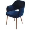 Fauteuil professionnel en velours bleu nuit et métal